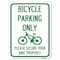 Signmission Bicycle Parking Only Please Secure Your Bike Properly Rust Proof Parking, A-1824-24319 A-1824-24319 - alternate 1